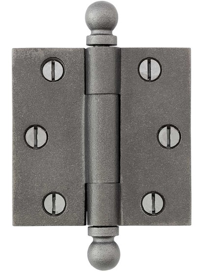 2 1/2-Inch Cast Iron Door Hinge With Ball Finials